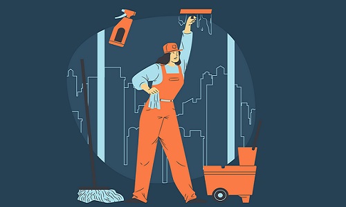 membersihkan dinding